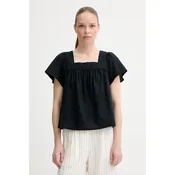 Bluza s dodatkom lana Levis AMBRE BABYDOLL TANK za žene, boja: crna, bez uzorka, 001SB
