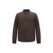 KnowledgeCotton Apparel Srajca Dune temno rjava