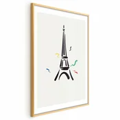 shumee Plakat - Črna ilustracija Eifflovega stolpa na svetlem ozadju