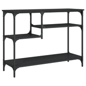 MAISON CHIC konzolna miza - miza ob steni s policami črna 100x35x75 cm, (21786163)