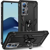 Oklepni ovitek za Xiaomi 12 črne barve + 2x folija za kamero