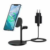 Choetech T585-F Wireless Charger 15W with stand 3in1 (black)