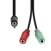 shumee ProXtend 4-pinski na 2x 3-pinski MF kabel, črne barve, 30 cm, M42XM3F-003