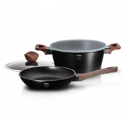 Shumee SET LONČEV 3-delni 24cm BERLINGER HAUS EBONY ROSEWOOD LINE BH-6782, (21385378)