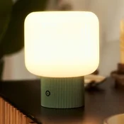 Lucande LED-akumulatorska namizna svetilka Katrin Palme, zelena, steklo - Dnevna soba/jedilnica - Sodobni - zelena, opalna