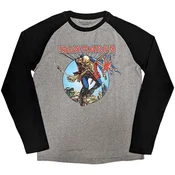 Iron Maiden Trooper Burst Raglan Black & Grey 2XL Majica