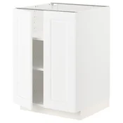 METOD Podni element s policama/2 vrata, bela Enköping/bela im. drveta, 60x60 cm