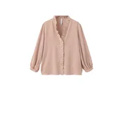 MANGO Bluza FLORETA rjava/bela