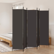 vidaXL Paravan 5-delni rjav 250x200 cm blago
