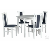 Komplet za jedilnico Miza Max 9 bela + 6 stolov Bos 14 bela 8B