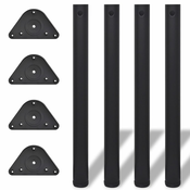 vidaXL 4 Črne Noge za Mizo Nastavljiva Višina 710 mm