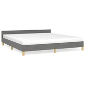 Vidaxl Posteljni okvir brez vzmetnice temno siv 180x200 cm tkanina