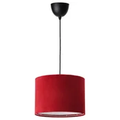 SUNNEBY/MOLNSKIKT Viseča svetilka, črna/temno rdeča žamet, 33 cm