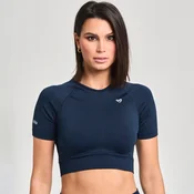 Ella Seamless Crop Top, Dark Navy - XS