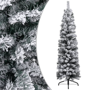 VIDAXL ozka umetna PVC novoletna jelka s snegom, 120cm