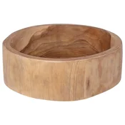 vidaXL Skleda za sadje JEPARA Teak rjava O 30 cm Trden tikov les