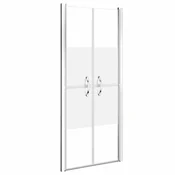 Vidaxl Vrata za tuš pol mlečna ESG 76x190 cm