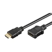 Podaljšek HDMI 2.0 Premium High Speed - moški–ženski, 2 m, pozlačeni priključki, črn - razprodaja