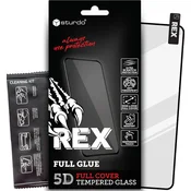 Sturdo Rex kaljeno steklo iPhone 15 Plus, Full Face - črno