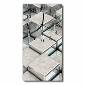 tulup.si Steklena navpična ura Silver metal kocke 30x60 cm