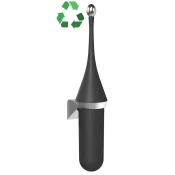 ECOLORED stenska straniščna ščetka, ABS, črna mat - Črna - 92x480x113 mm - MARPLAST - ECOLORED - 24 - Plastika - Lepilo - Drugo - Ščetka za stranišče - Krožni - 92 - 480 - 113 - 14
