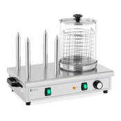 Royal Catering Grelnik za hot doge s 4 nabodalci za žemljice in posodo za 30 klobas, 650 W