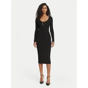 Elisabetta Franchi Pletena obleka AM-30S-67E2-V500 Črna Fitted Fit