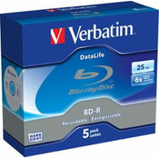 Verbatim BD-R SL (6x, 25GB), NON-ID, 5 kosov/paket