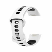 INF Silicone Replacement Band Compatible with Fitbit Charge6 and Charge5 – Two-Tone Sport Strap Black&White, (5000264041)