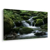 Slika gozdni potok med mahom - 90x60