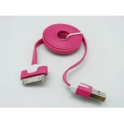 Kabel iPhone 4 FLAT hot pink 3m.