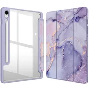 GS Ovitek za Samsung Galaxy Tab S10 Lite/S10 FE/S9 FE, Smartcase Hybrid, z držalom za pisalo, marmorno vijolična