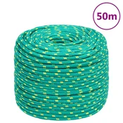 Vidaxl Vrv za čoln zelena 6 mm 50 m polipropilen
