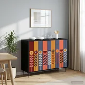 Vidaxl Strani šal ESSEN Črni hrast 102 x 33 x 76 cm Inženirski les