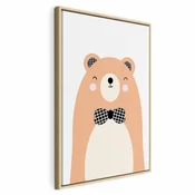 Slika - Teddy Bear in Bow Tie (1 Part) Vertical 80x120 U prirodnom drvenom okviru