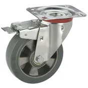 Vrtljivo elastično kolo, aluminij platišče, z zavoro, 125 mm, 180 kg