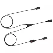 Jabra Improved QD supervisor cord or ‘Y cord’ - fit in between the headset kabel and the telephone connection kabel to allow two headsets to fit to one phone for training or conferencing purposes - with Mut (8800-02-01)
