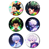 Set bedževa Anime Hunter x Hunter, 37 mm, 6 kom