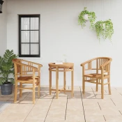 Stolica 2 pcs Smeda 63 x 58 x 89 cm Cvrsto teak drvo