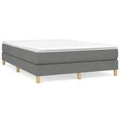Shumee Box spring posteljni okvir temno siv 140x200 cm blago, (20684189)
