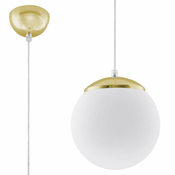 Sollux SL.0715 - Luster na sajli TOYA 1xE27/60W/230V, precnik 20 cm, bela/zlatna