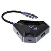 Hub postaja Proove Docking Station Gaming Spectre 5v1 USB-C - 2x USB-A 3.0, 1x USB-C, 1x HDMI, PD100W - dark grey
