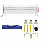 vidaXL Set za Badminton s Mrežom i Lopticama 500x155 cm