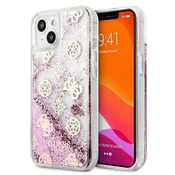 shumee Guess GUHCP13SLGPEPI iPhone 13 mini 5.4 roza/roza trdi ovitek Peony s tekočimi bleščicami