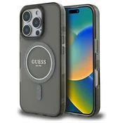 slomart Etui Guess IML Glitter Circle MagSafe za iPhone 16 Pro - črno