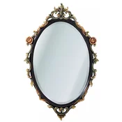 Casa Padrino luxury baroque mirror black/multicolored - Oval solid wood wall mirror in baroque style - Luxury furniture in baroque style - Baroque furniture - Noble & magnificent
