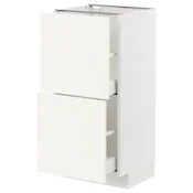 METOD / MAXIMERA Podni element,2 fioke, bela/Vallstena bela, 40x37 cm