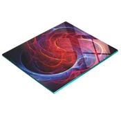 shumee Dekorativna steklena kuhinjska deska za rezanje Fraktalna umetnost 60x52 cm