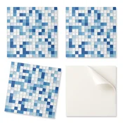 shumee Samolepilne vinilne kopalniške ploščice z mozaičnim potiskom v odtenkih modre 9x30x30 cm