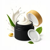 shumee Stekleni kozarec ČRNE MAT 50g za kremo, balzam, kozmetiko, mazilo, gel